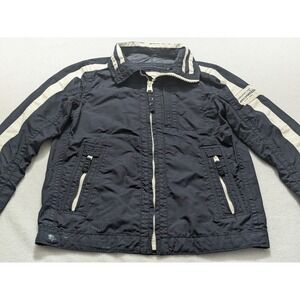Vtg 90s Abercrombie Fitch Saranac Lake Jacket‎ Navy Blue Windbreaker Large